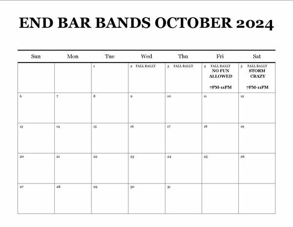 Here Is October Schedule and this can change depending on weather but tentative for now !! Still nice out side and pretty sure a lil Salt Air Therapy would be good for ya along with a Frosty Beverage and A Hot Dog ! Might want to wet a hook as well ! Pieradise …